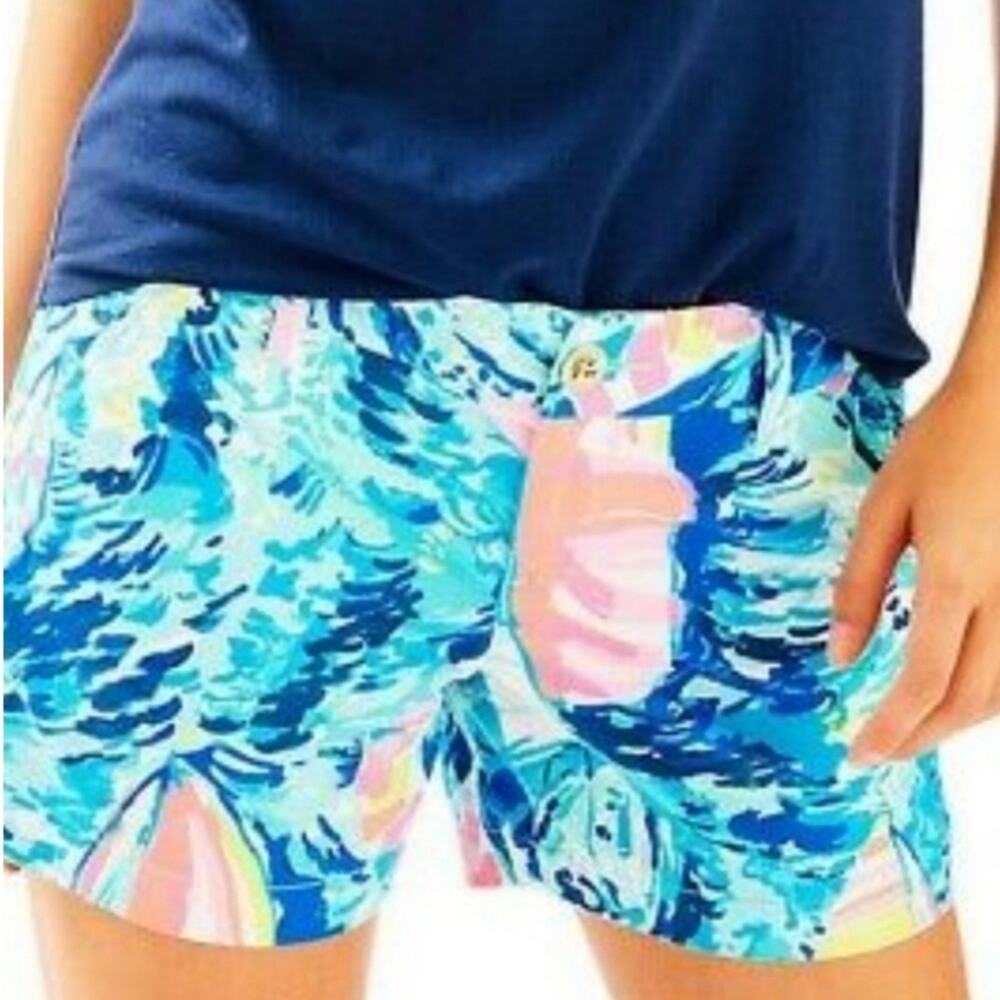 Lilly Pulitzer 5" Callshan Shorys In Sparkling Blue Hey Bay Bay 12